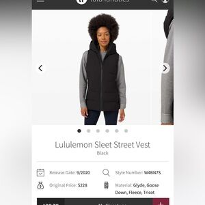 lululemon athletica Black Sleek Street Vest